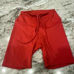 PINK Victoria’s Secret Nantucket Red 6" Adjustable Ruched Biker Shorts XS